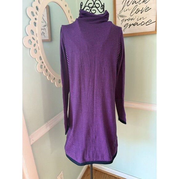 Title Nine Sweater Dress Women's XS Purple Pink Synergy Stripe Knit Hiking - Picture 1 of 9